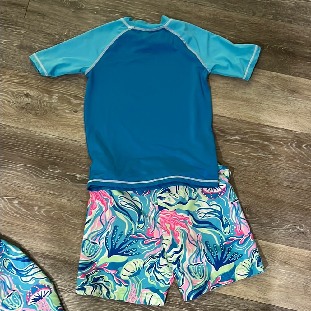Tommy Bahama Blue Rashguard Swimwear Set
